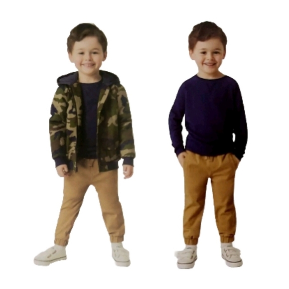 KOALA KIDS 3pc Set 2T Green Hooded Camo Jacket Long Sleeve Tee Pants Outfit NWT - Picture 1 of 14